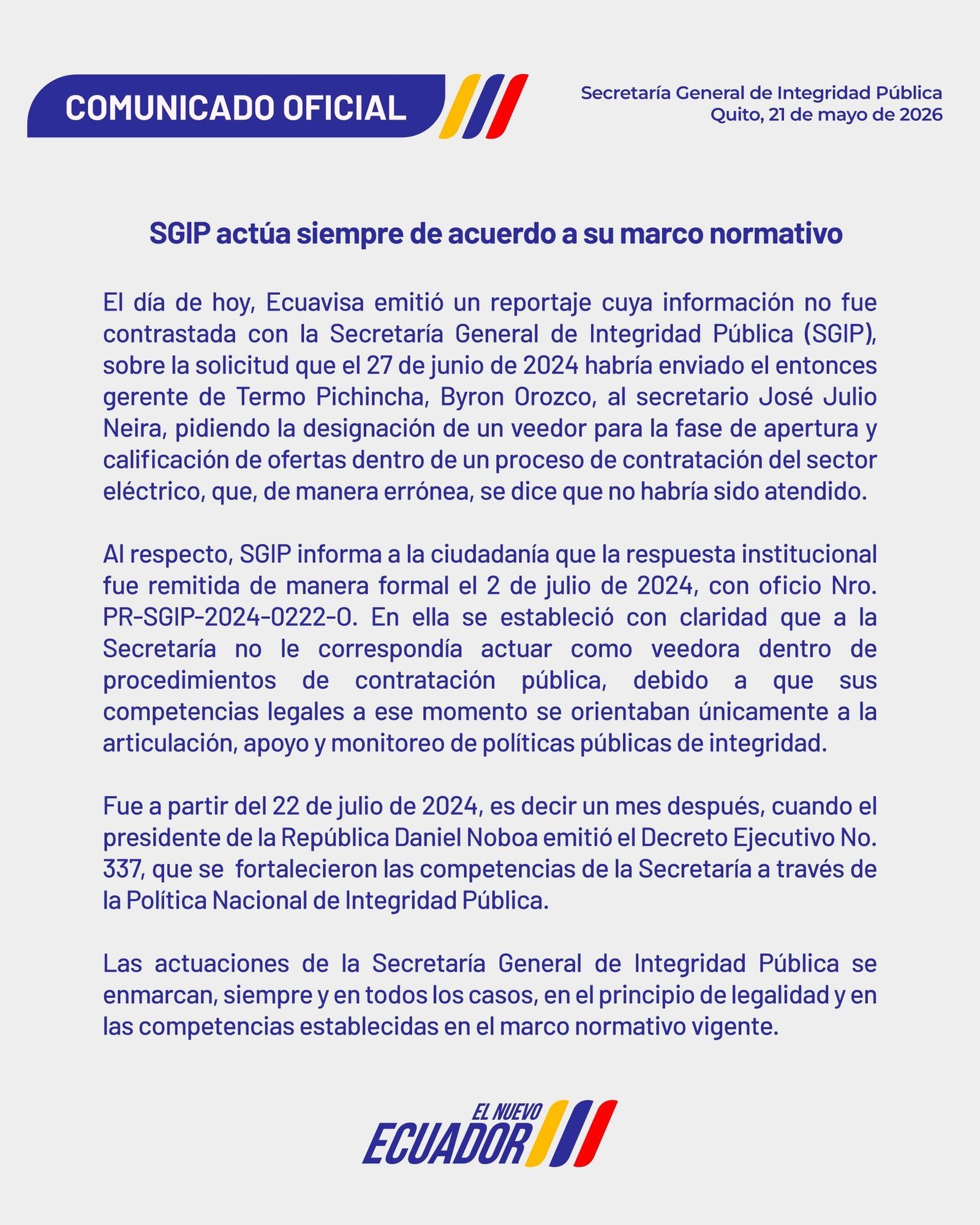 @ladataec #LaData #TendenciaPolítica #Ecuavisa #IntegridadPublica