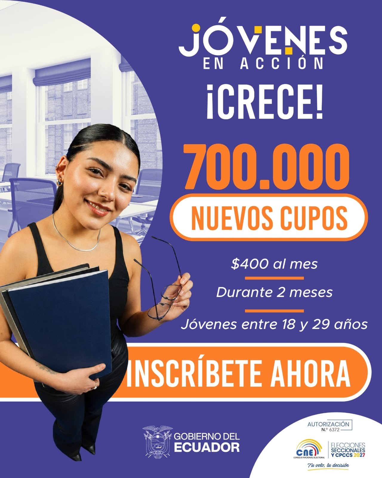 🚀 ¡700 mil nuevos cupos para JÓVENES EN ACCIÓN!  Más jóvenes podrán dar su primer paso, ganar experiencia y abrirse camino a